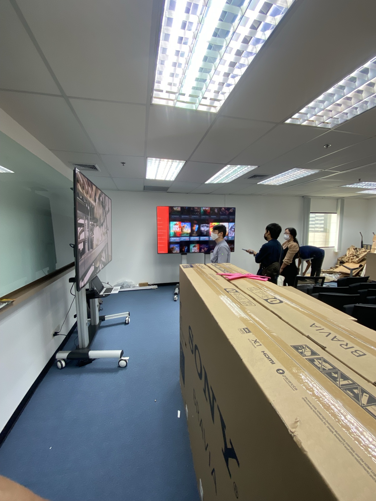 JMTVSTAND MT-F8200 ขาตั้งพื้นทีวีมีล้อเลื่อน(TV Stand) วัสดุ Aluminium อลูมิเนียม แบบล้อเลื่อนปรับสูง/ต่ำได้ 55"-98" นิ้ว{รับประกันสินค้า 3 ปี}0964746498