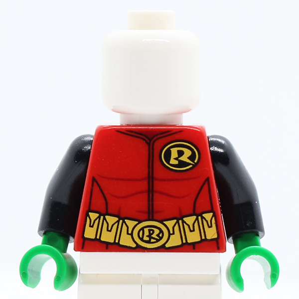 Batman 'R' Symbol, Muscles Outline and Belt with Pockets Pattern / Black Arms / Green Hands