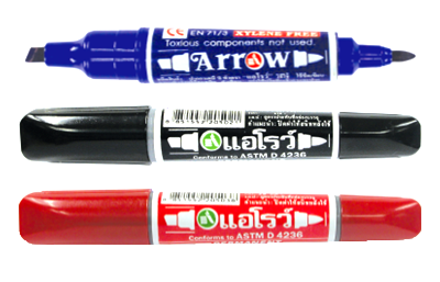 ปากกาเคมี2หัว ตรา Arrow (ขายยกโหล12ด้าม) มี3สีให้เลือก