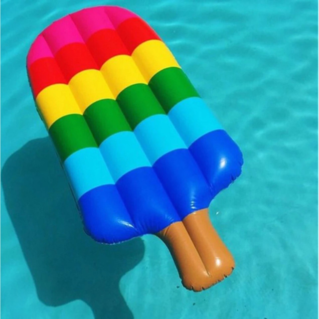 แพยางไอศครีม ลายสายรุ้ง Inflatable Ice cream Rainbow Float