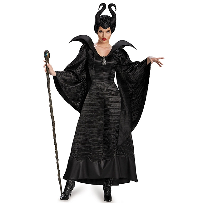 ชุดมาลิฟิเซน Maleficent ปกตั้งผ้ามัน พร้อมหมวกรูปเขา