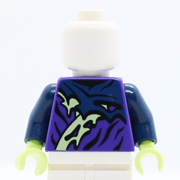 NJO Ninjago Tattered Dark Blue and Yellowish Green Robe Pattern / Dark Blue Arms / Yellowish Green Hands
