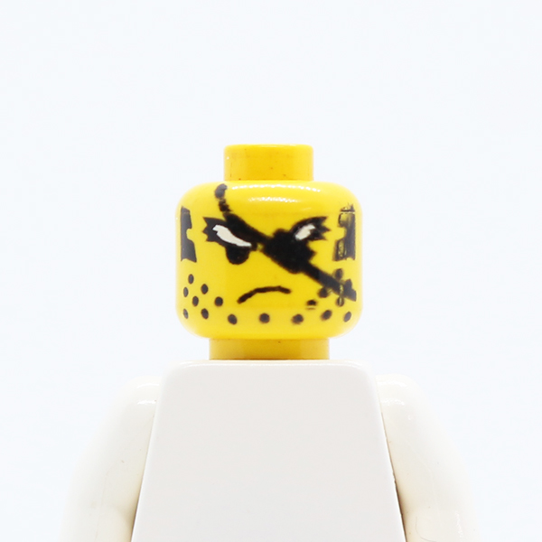 Male Eyepatch and Scruffy White Eyebrows Pattern - Blocked Open Stud