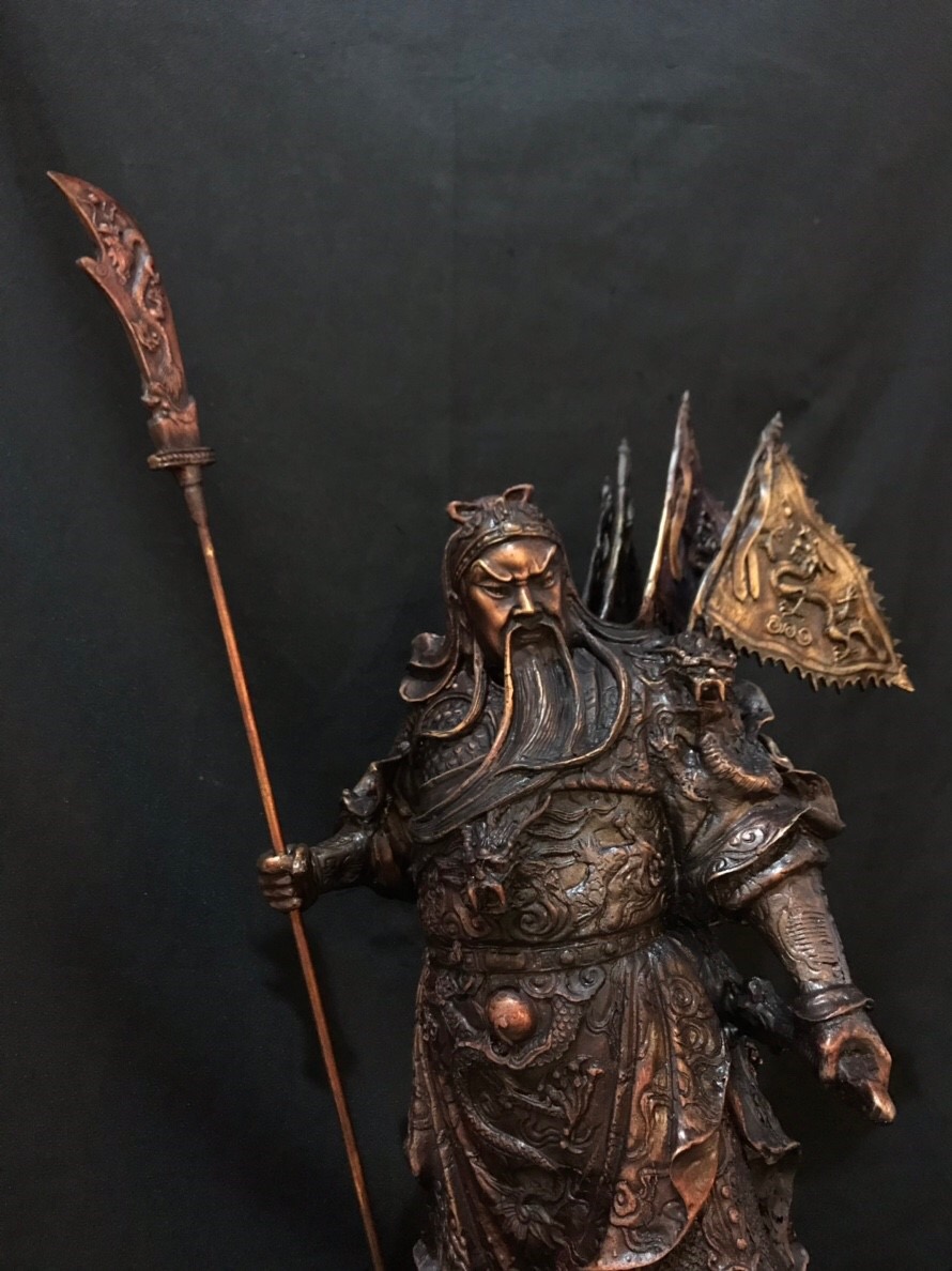 เทพเจ้ากวนอู ปาง 5 ธงยกทัพ (สูง 55 cm)