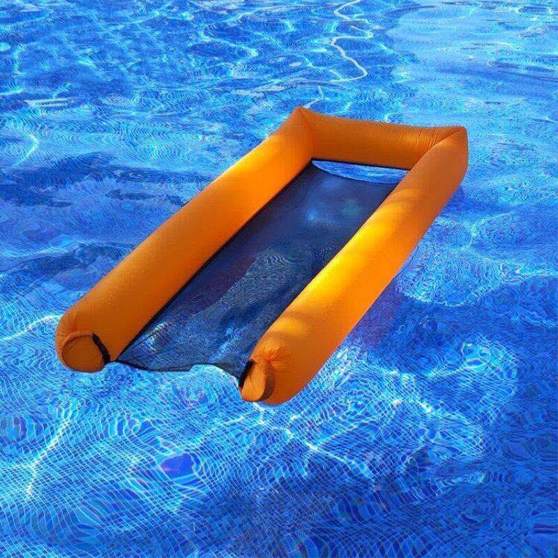แพลมลอยน้ำ พกพาสะดวก ไม่ต้องใช้ที่สูบ Inflatable Pool Floats Portable Floating Lounger Chair Water Hammock No Pump