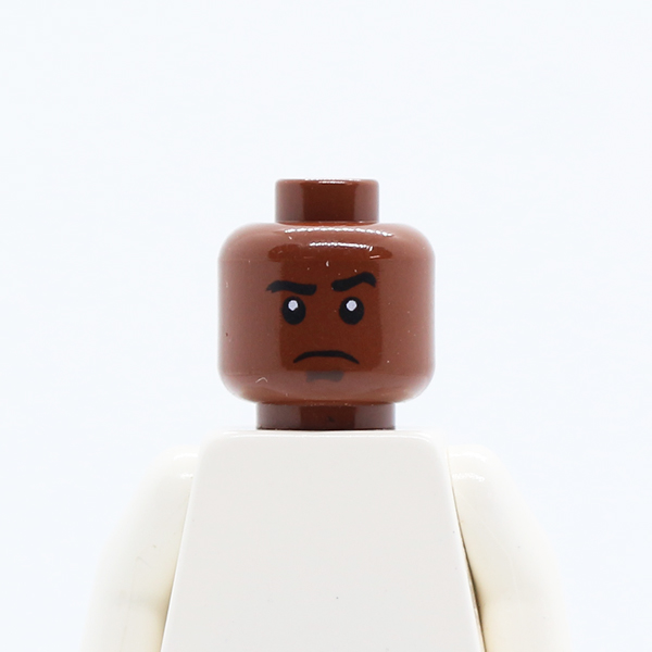 Grim Face with Cheek Lines, Thin Eyebrows and White Pupils Pattern - Hollow Stud