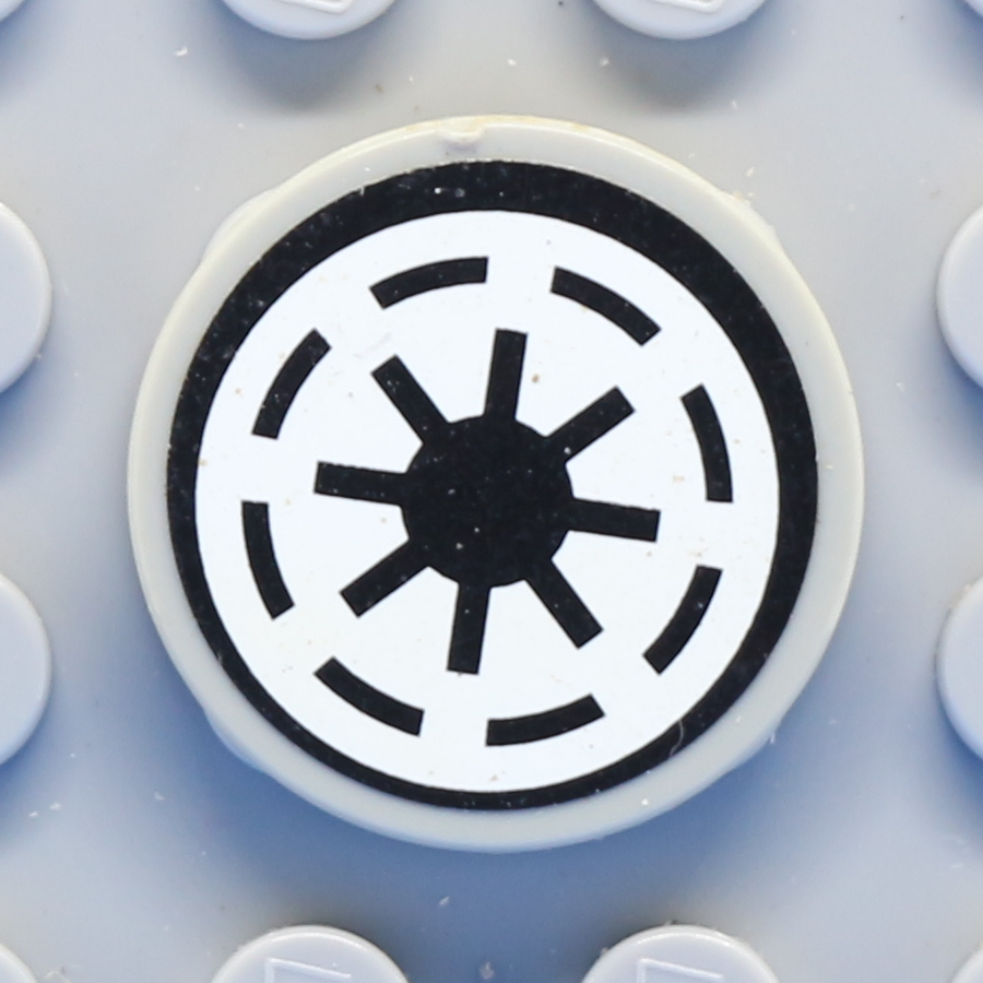 Tile, Round 2 x 2 with SW Republic Pattern on Light Bluish Gray Background (Sticker) - Set 75019