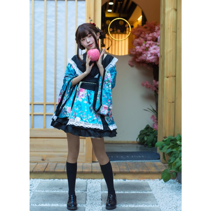 ชุดกิโมโน เปิดไหล่สกีนลายดอก🏍️💨 ส่งไว จากไทย