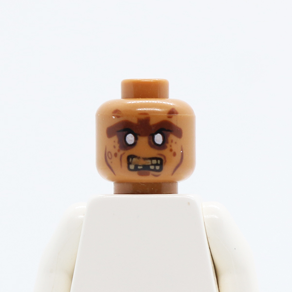 Dual Sided Alien PotC Zombie Silver Eyes and Brown Face Lines Closed Mouth / Bared Teeth Pattern