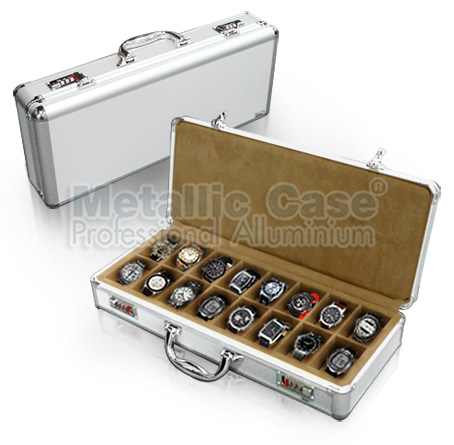 metalliccase 3358-16-5304 / กระเป๋านาฬิกา 16 เรือน 2 แถว (ชาย) (50x20x9 T1C4H7K9P1)