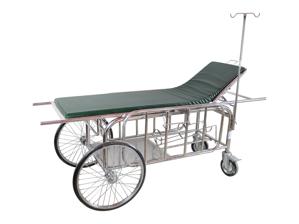 รถเข็นเปลหาม รถเข็นนอนเคลื่อนย้ายผู้ป่วย สแตนเลส PP038A (STRETCHER)
