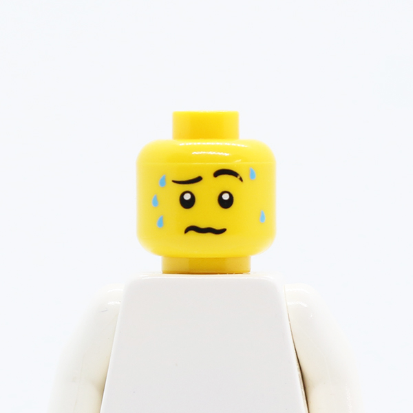 CS03 Male Wrinkled Mouth and Sweat Drops Pattern - Blocked Open Stud