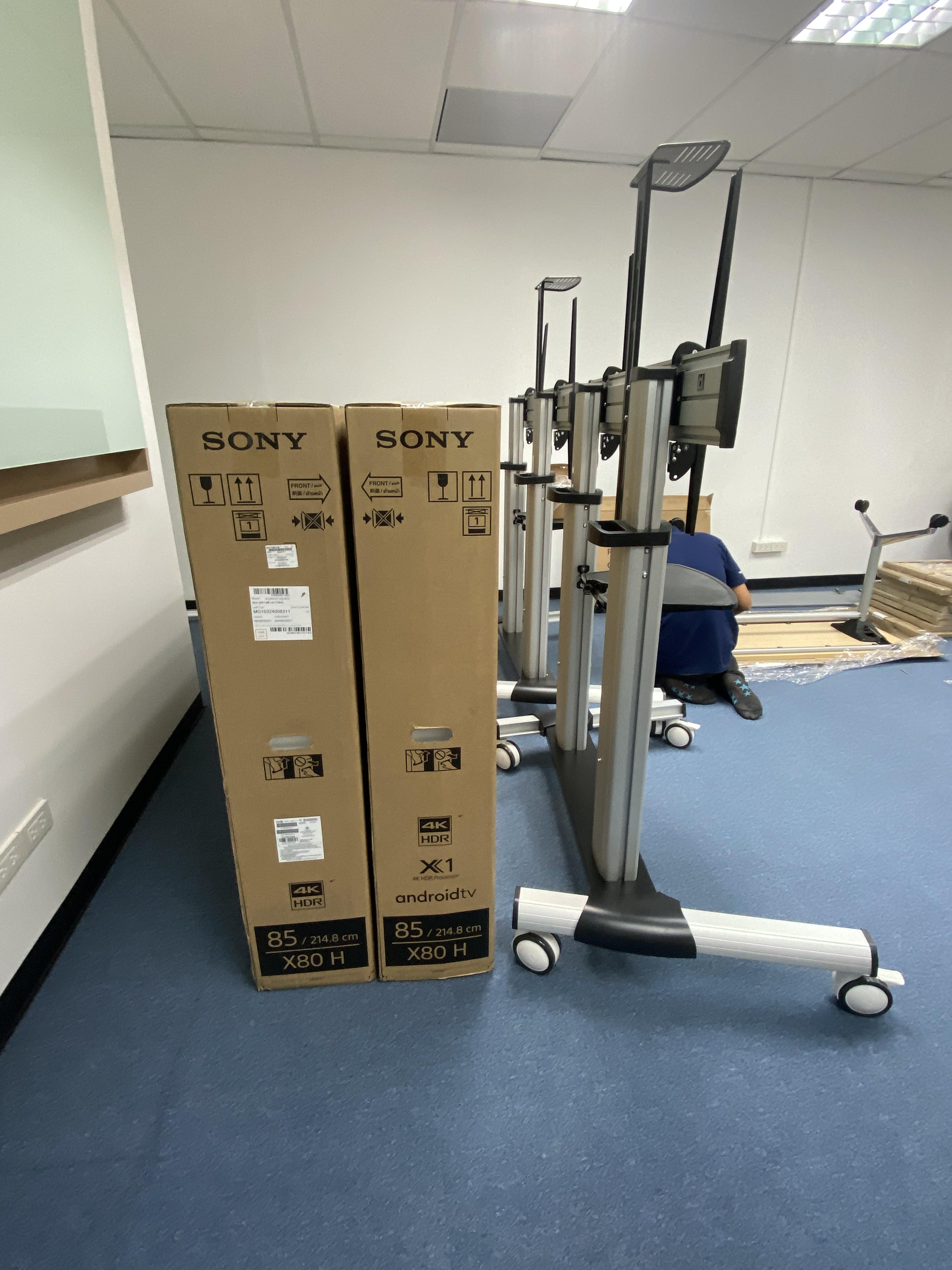 JMTVSTAND MT-F8200 ขาตั้งพื้นทีวีมีล้อเลื่อน(TV Stand) วัสดุ Aluminium อลูมิเนียม แบบล้อเลื่อนปรับสูง/ต่ำได้ 55"-98" นิ้ว{รับประกันสินค้า 3 ปี}0964746498