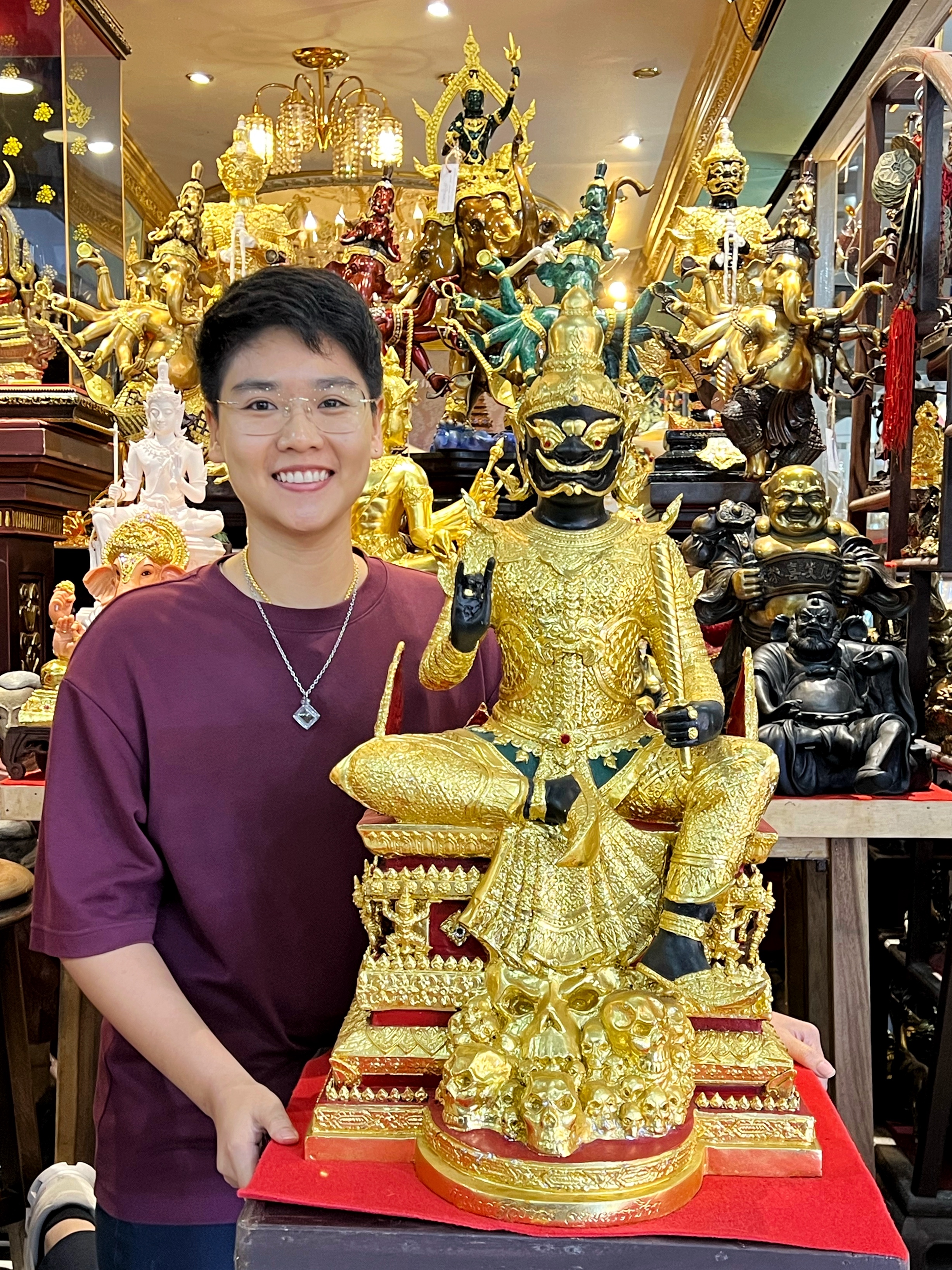 ท้าวเวสสุวรรณ รุ่นครองเมือง บัลลังก์พุดตาน สูง 79 cm.