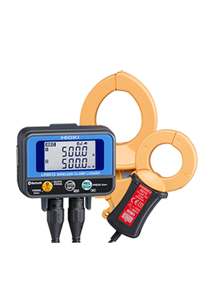 HIOKI LR8513/w 9675 เครื่องบันทึกค่ากำลังไฟฟ้าแบบแคลมป์ (Wireless Compact - Clamp Logger, Record Load Current and Leak Current) รวมแคลมป์ 9675 (0.5A - 5.0A)5