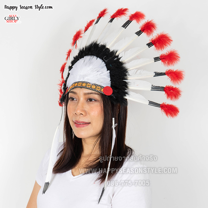 หัวอินเดียแดง หัวชนเผ่า หัวขนนก ที่คาดผมอินเดียแดง