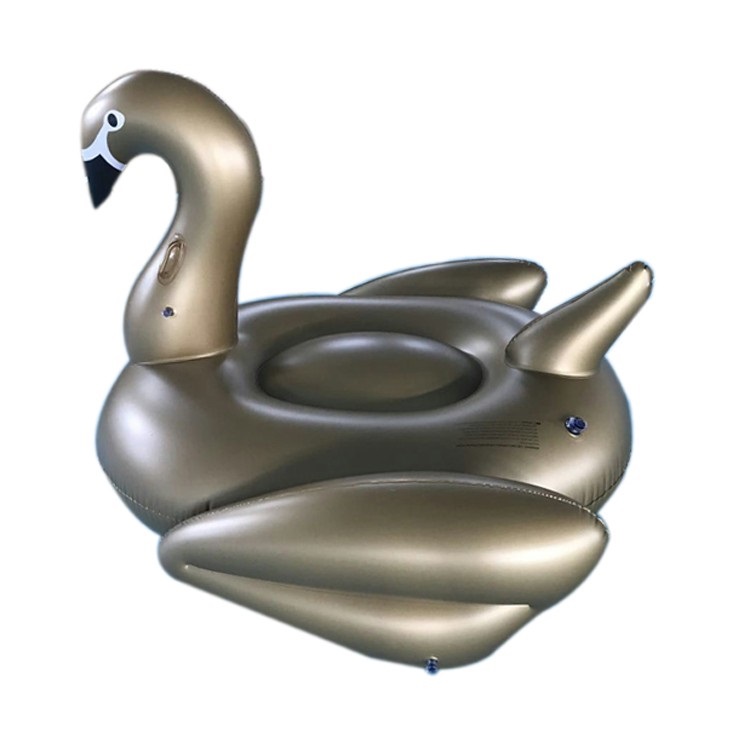 ห่วงยางหงส์สีทองลอยน้ำ Inflatable Gold Swan Pool Float