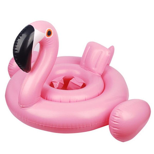 Baby Pink Flamingo Inflatable Poolfloat ห่วงยางนกฟลามิงโก้สำหรับเด็ก (6เดือน-2ขวบ)