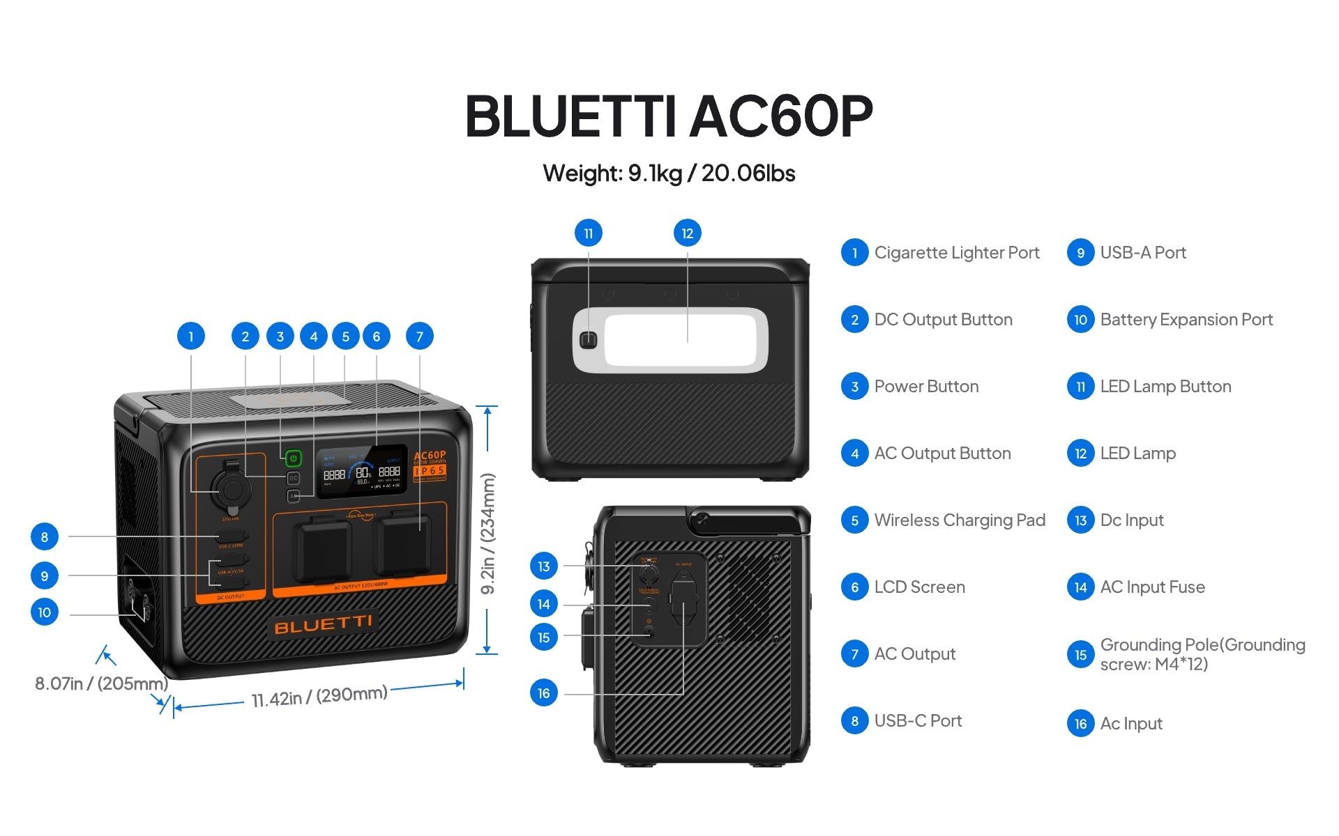 BLUETTI AC60P Portable Power Station | 600W 504Wh แบตเตอรี่สำรองอเนกประสงค์