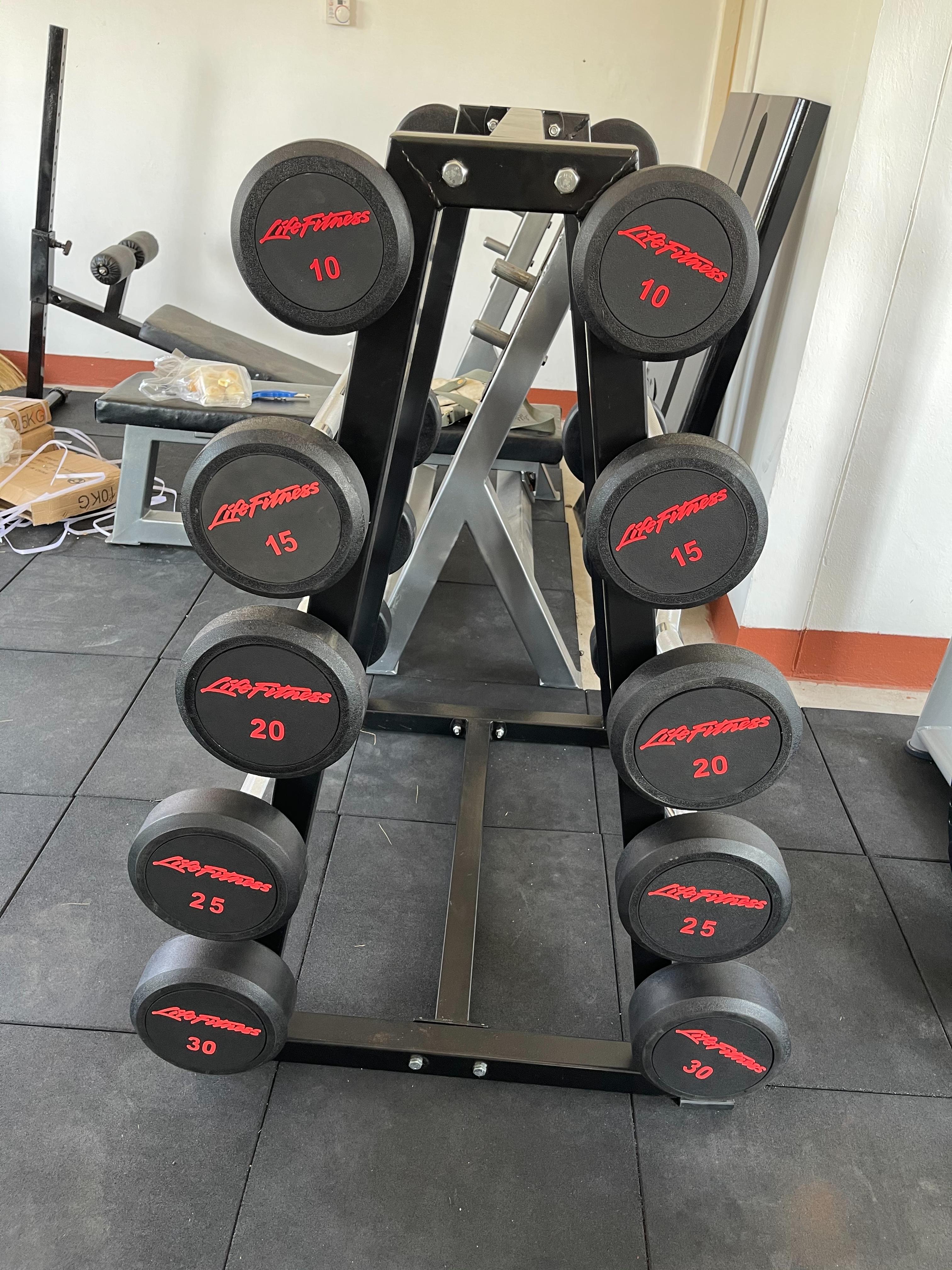 ดัมเบลเซ็ตแบบมีคานบาร์เบลBarbell with Lifefitness