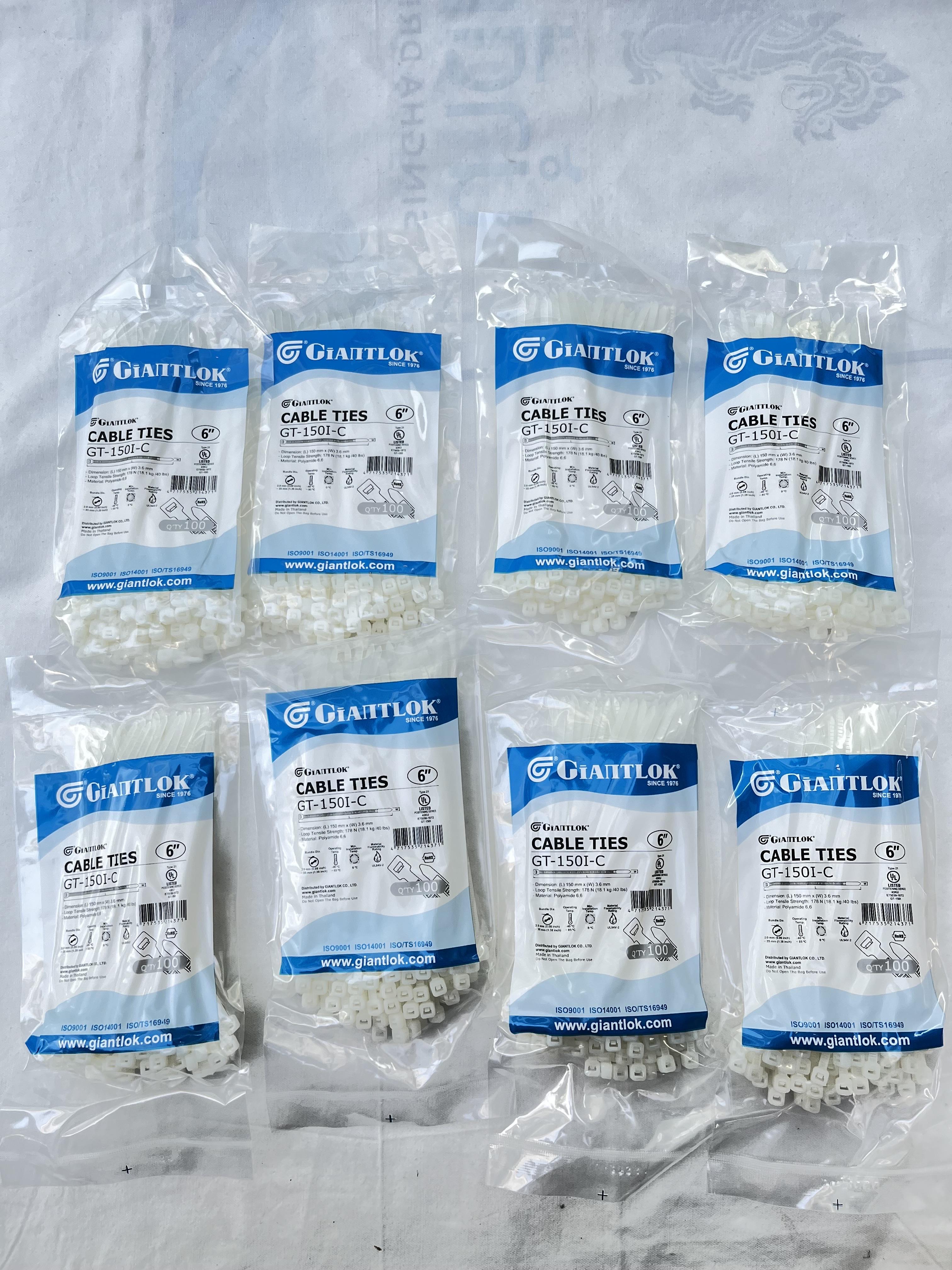 เคเบิ้ลไทร์ Giantlok 6นิ้วสีขาว 150*3.6มม 100PCS