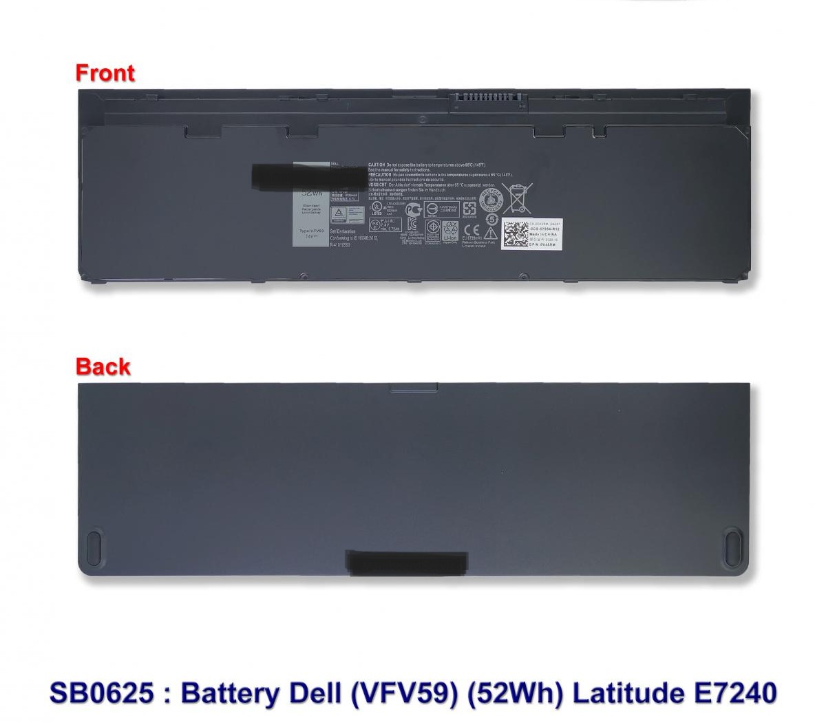 SB0625 - BatteryDell(ORG)(VFV59)(52Wh)E7240,E7250,GD076,VFV59,F3G33,DL011311-PLP22G01 PT1 X01,W57CV