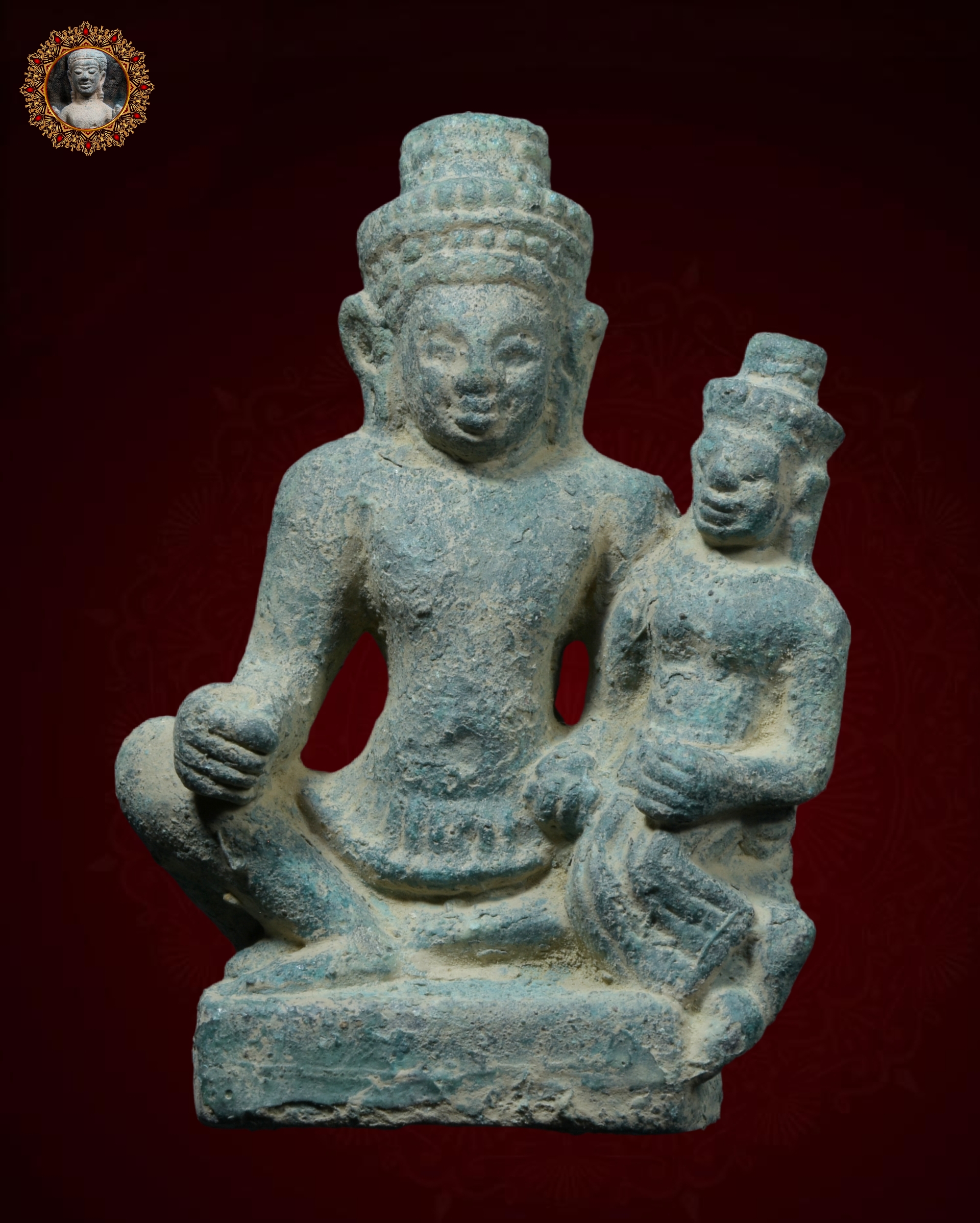 พระอิศวรอุ้ม พระแม่อุมา เนื้อสนิมเขียว