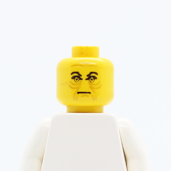Male Angry Black Eyebrows, Brown Wrinkles Pattern - Blocked Open Stud