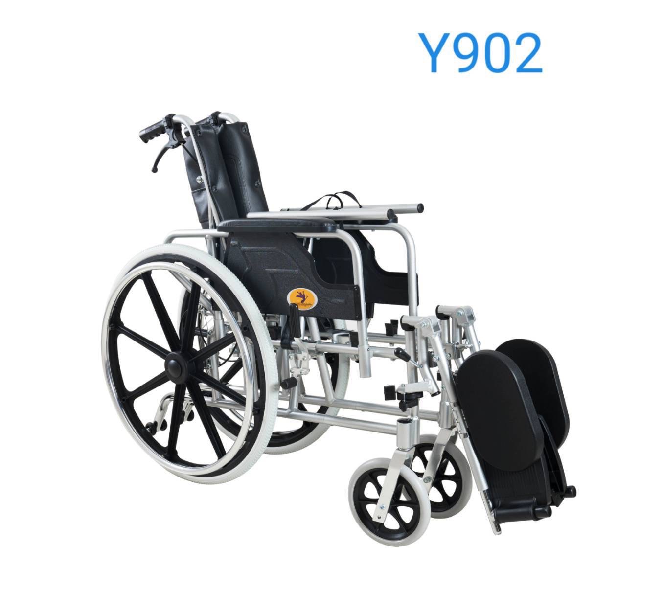 รถเข็นนั่งถ่ายปรับนอน โครงอลูมิเนียม พับได้ ล้อหลัง 24 นิ้ว