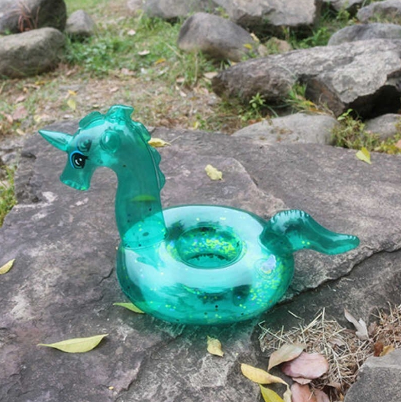 ที่วางแก้วเป่าลม พิกาซัส สีเขียวใส Inflatable Green Pegasus Cup Holder