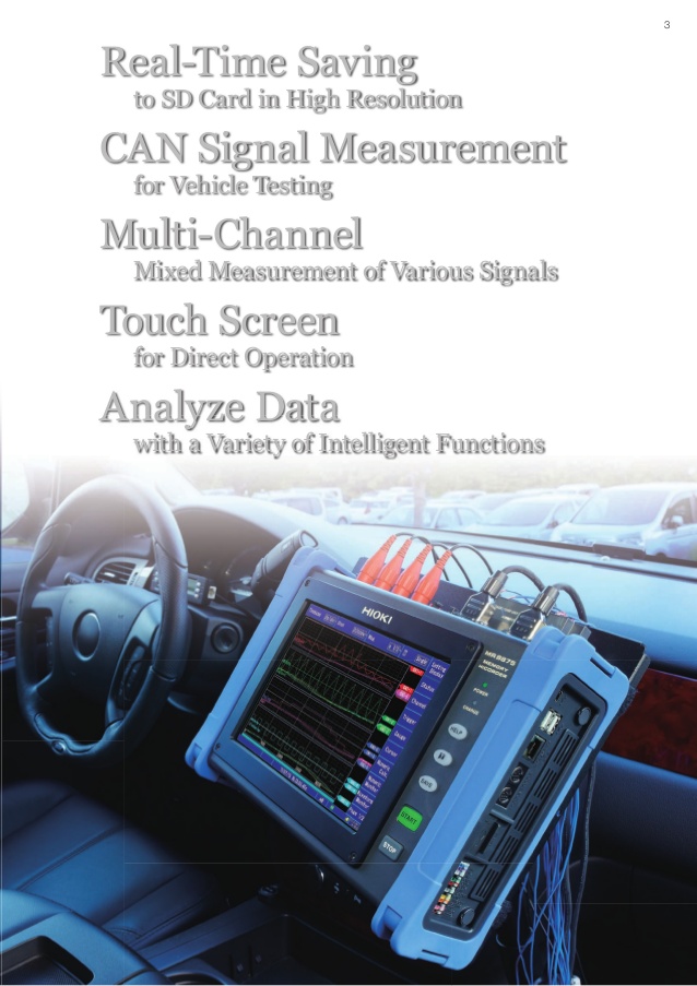 HIOKI MR8875 เครื่องบันทึกข้อมูลอเนกประสงค์ (MEMORY HiCORDER - 1000V Direct Input, Portable 16-channel Memory Recorder for Data Acquisition During Vehicle Testing with Direct CAN Bus Input)
