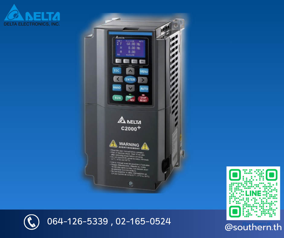 Delta inverter C2000+ Model: VFD185C43A-21 25HP ,18KW ,Input 3-Phase 380V,Output 3-Phase 380V