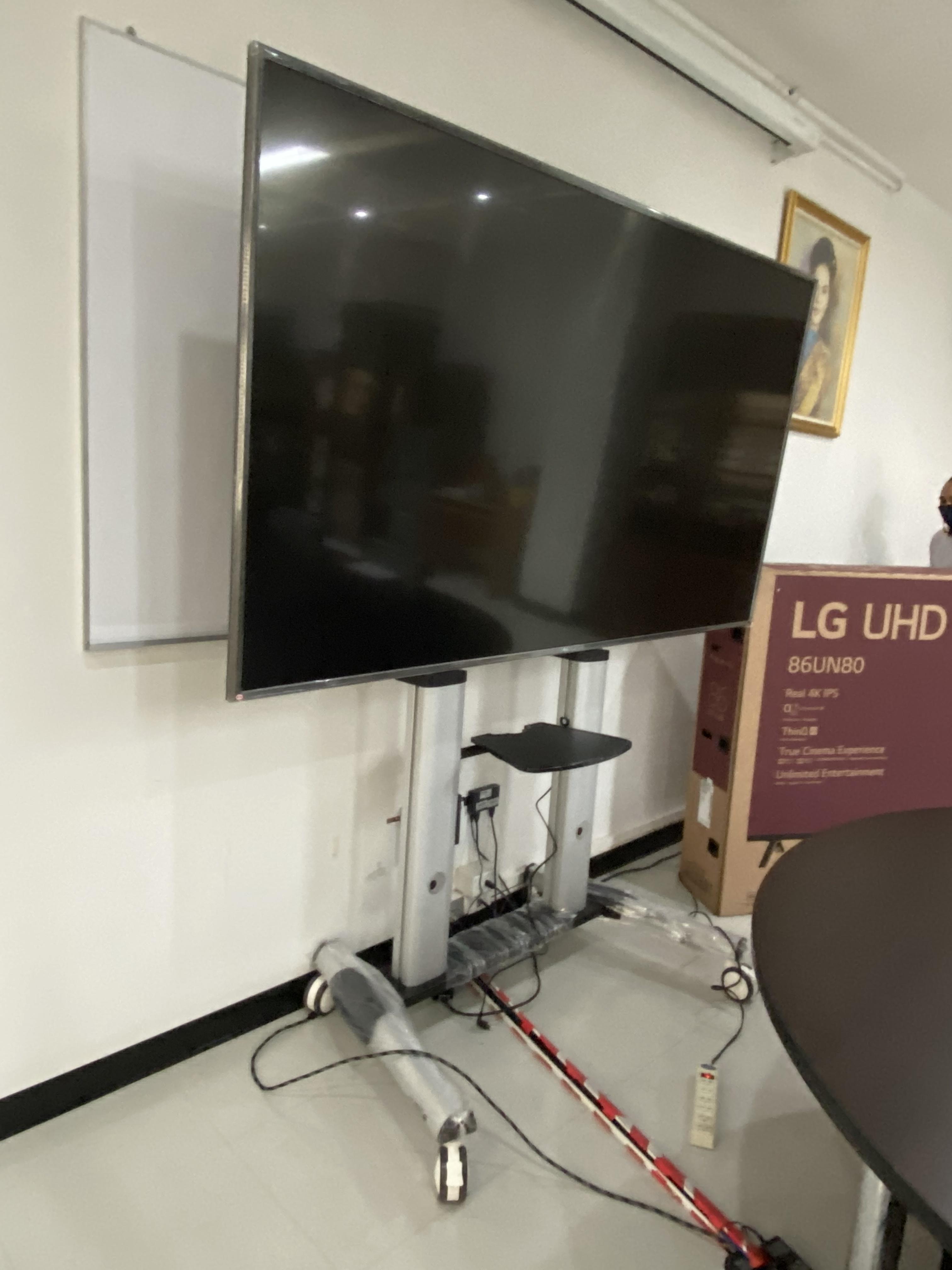 JMTVSTAND MT-F8200 ขาตั้งพื้นทีวีมีล้อเลื่อน(TV Stand) วัสดุ Aluminium อลูมิเนียม แบบล้อเลื่อนปรับสูง/ต่ำได้ 55"-98" นิ้ว{รับประกันสินค้า 3 ปี}0964746498