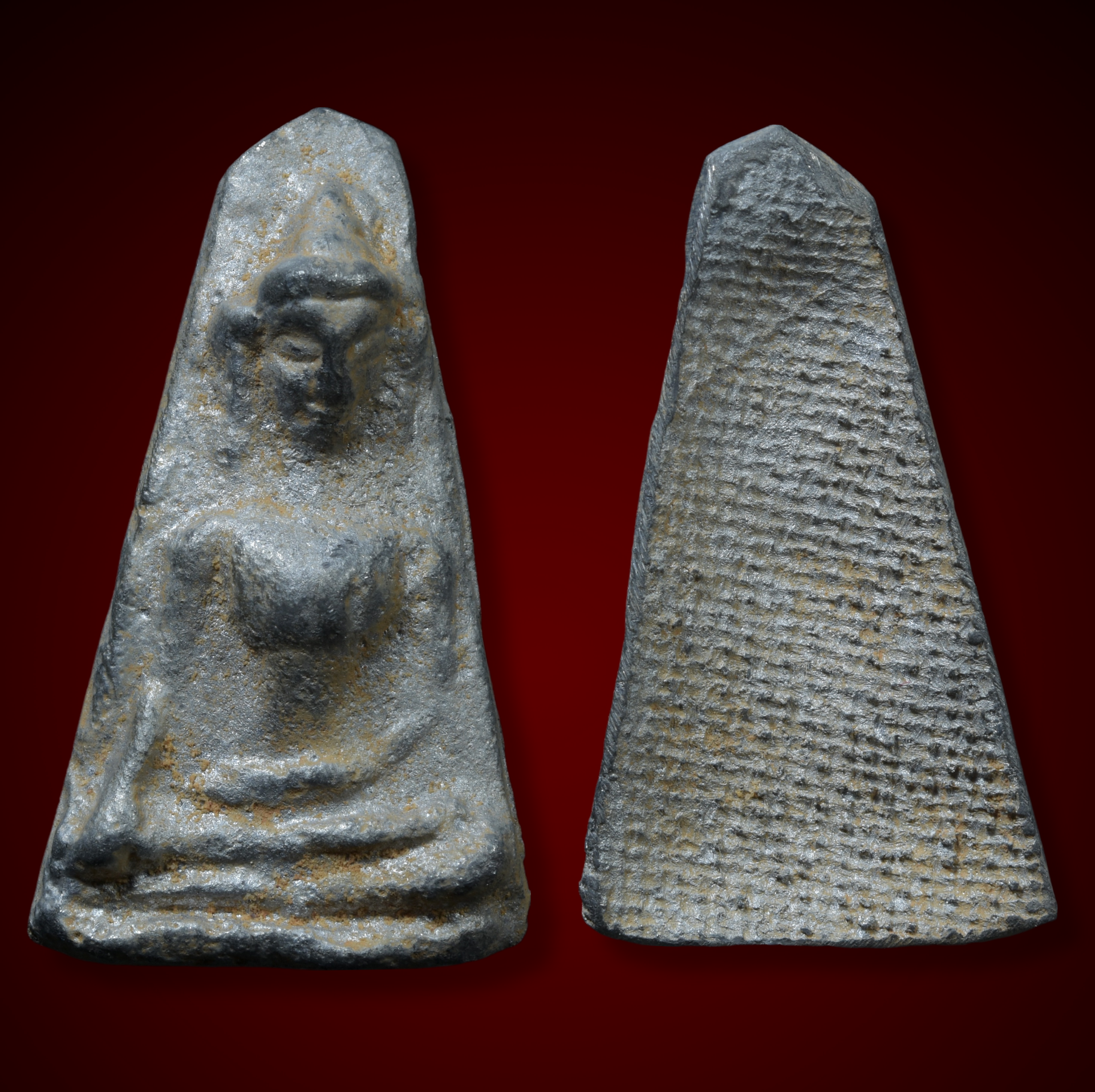 พระผงสุพรรณยอดโถ เนื้อชินเงินผิวปรอท