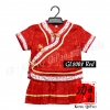 GL2002 ชุดจีน กระโปรงจีบ ลายพัดจีน