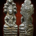 พระปางนาคปรก เนื้อว่าน บุเงิน