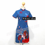 WM1037 กี่เพ้าสั้นผู้หญิง แขนสั้น ดอกเหมยและผู้หญิง 2