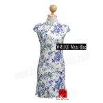 WM1020 กี่เพ้าสั้นผู้หญิง ลายดอกโบตั๋น