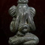 พระปิดตาพิฆเนศ เนื้อสำริด หลังยันต์