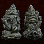 พระอุปคุตเขมร ถือดอกบัว หลังยันต์