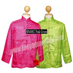 MN4002 เสื้อจีนผู้ชาย แขนยาว ลายพัดจีน (ใส่ได้ 2 ด้าน)