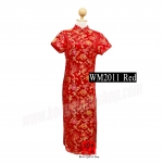 WM2011 กี่เพ้ายาวผู้หญิง ลายมังกร หงส์ และดอกโบตั๋น