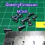 10 x น็อตสกรูหัวกลมแฉก M3x6