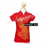 WM4007 เสื้อยืดคอจีน ลายหงส์