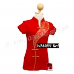 WM4002 เสื้อยืดคอจีน ลายมังกรและดอกโบตั๋น