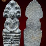 พระปางนาคปรก เนื้อชินเงิน ผิวปรอท