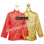 MN4001 เสื้อจีนผู้ชาย แขนยาว ลายปลาหลีฮื้อคู่ (鯉魚) (ใส่ได้ 2 ด้าน)