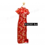 WM2005 กี่เพ้ายาว ลายดอกโบตั๋นซังฮี้ 囍 (双喜)