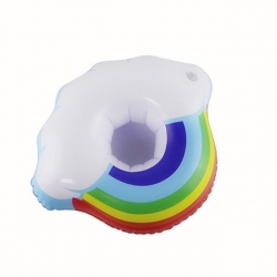 ที่วางแก้วเป่าลม ก้อนเมฆสายรุ้ง Inflatable lovely Rainbow Holder