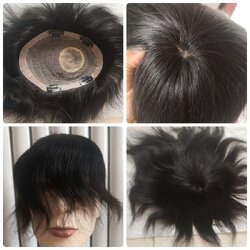 เสริมบางผู้ชาย วิกชายติดกิฟ/ติดกาว ผมแท้100% มีขวัญหนังศีรษะ ขนาดฐาน 16×21ซม